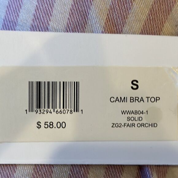 WEWOREWHAT LADIES CAMI BRA TOP FAIR ORCHID UNPADDED SIZE S,M - Picture 3 of 3